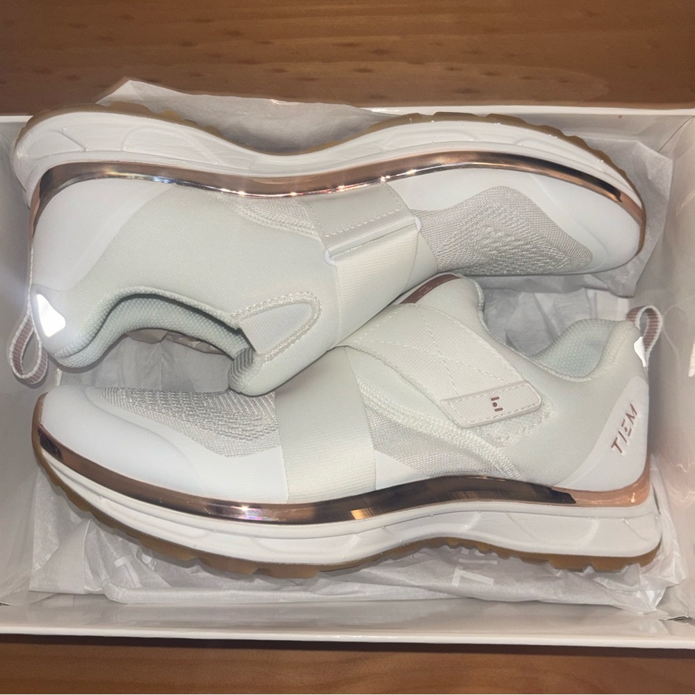 Tiem Slipstream Cycle Shoes White/Rose Gold NEW